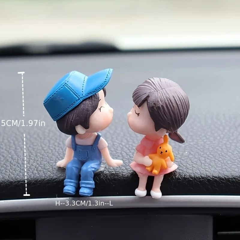 Cute Ornaments Couple Action Figurines Balloons For Car Dashboard Decoration image 4
