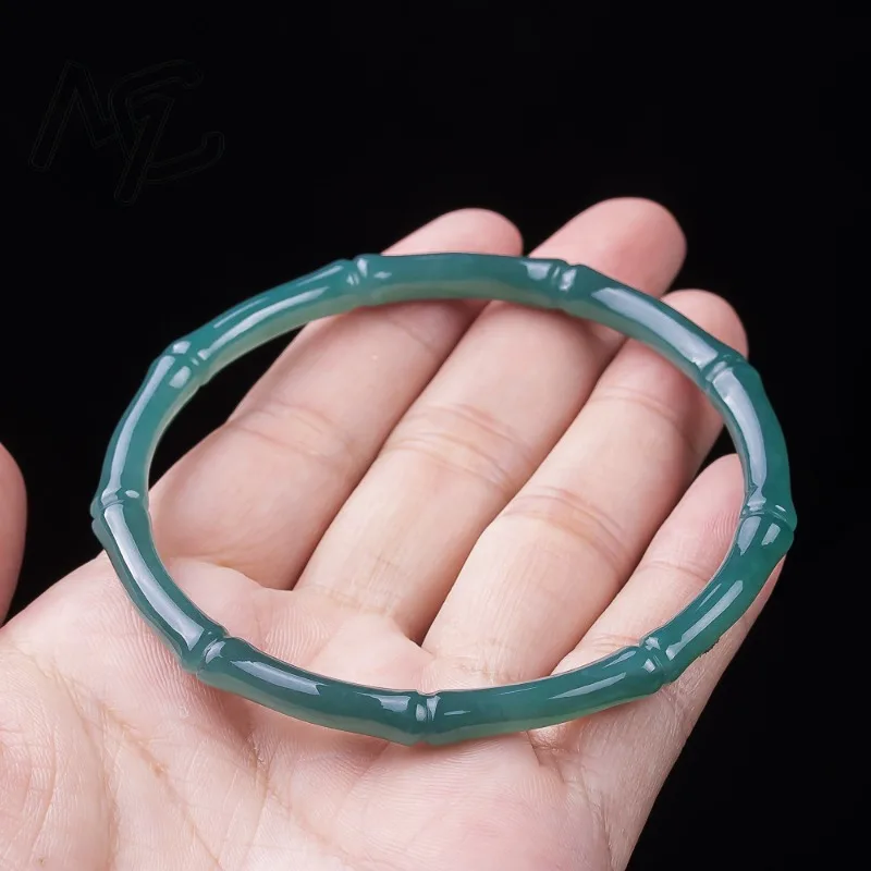Burmese Jade Bracelets Jewelry Pattern Bamboo Joint Bangle Amulets Luxury Bead Natural Gemstone Man Amulet Fashion Women