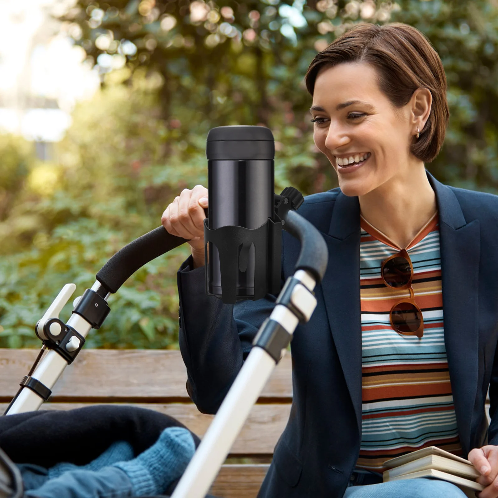 

Wheelchair Adjustable For Bottles Cans Mugs Sturdy Fit Bike Stroller Outdoor Use Cup Holder For Walker Rolling Walker