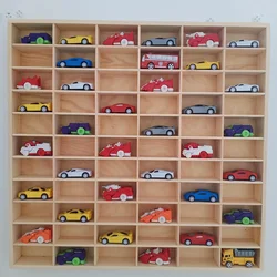 1;64 Solid Wood Car Model Storage Box Display Car Park Toy Car Model Organization Doll Hand-made Display Box