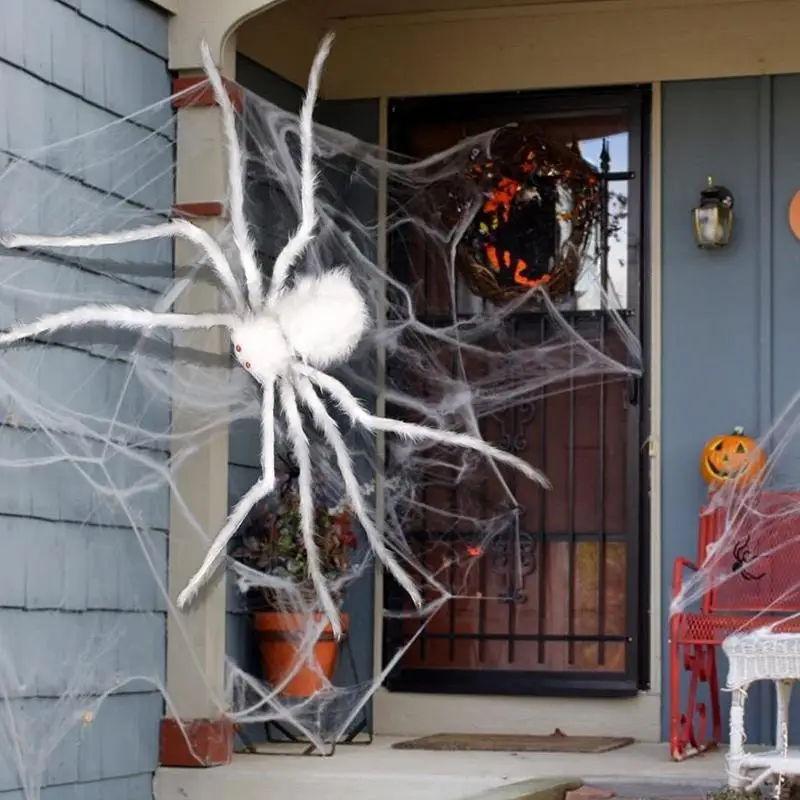 Halloween Big Fuzzy Spider Halloween Decoration Party Props Outdoor Big Spider Decoration Chamber Trick A Prank Big Spider Decor