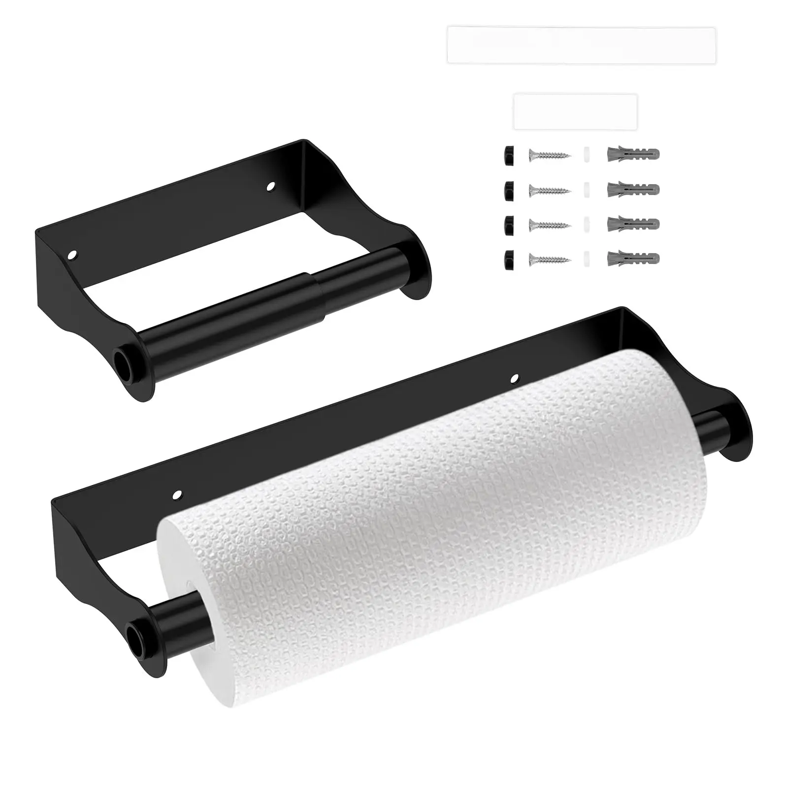 

Stainless Steel Paper Towel Holder Under Cabinet, Adhesive & Wall Mount, Plastic Wrap Holder, Wall-mounted Rag Storage Rack, Pap