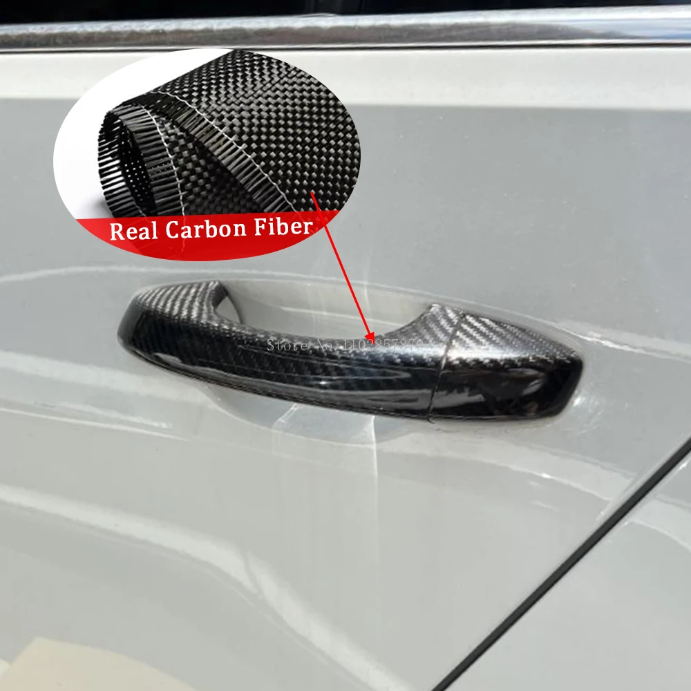 For Volkswagen GOLF MK6 2008-2012 Accessories Real Carbon Fiber Door Handle Cover Frame Sticker Exterior Trim Bodykit