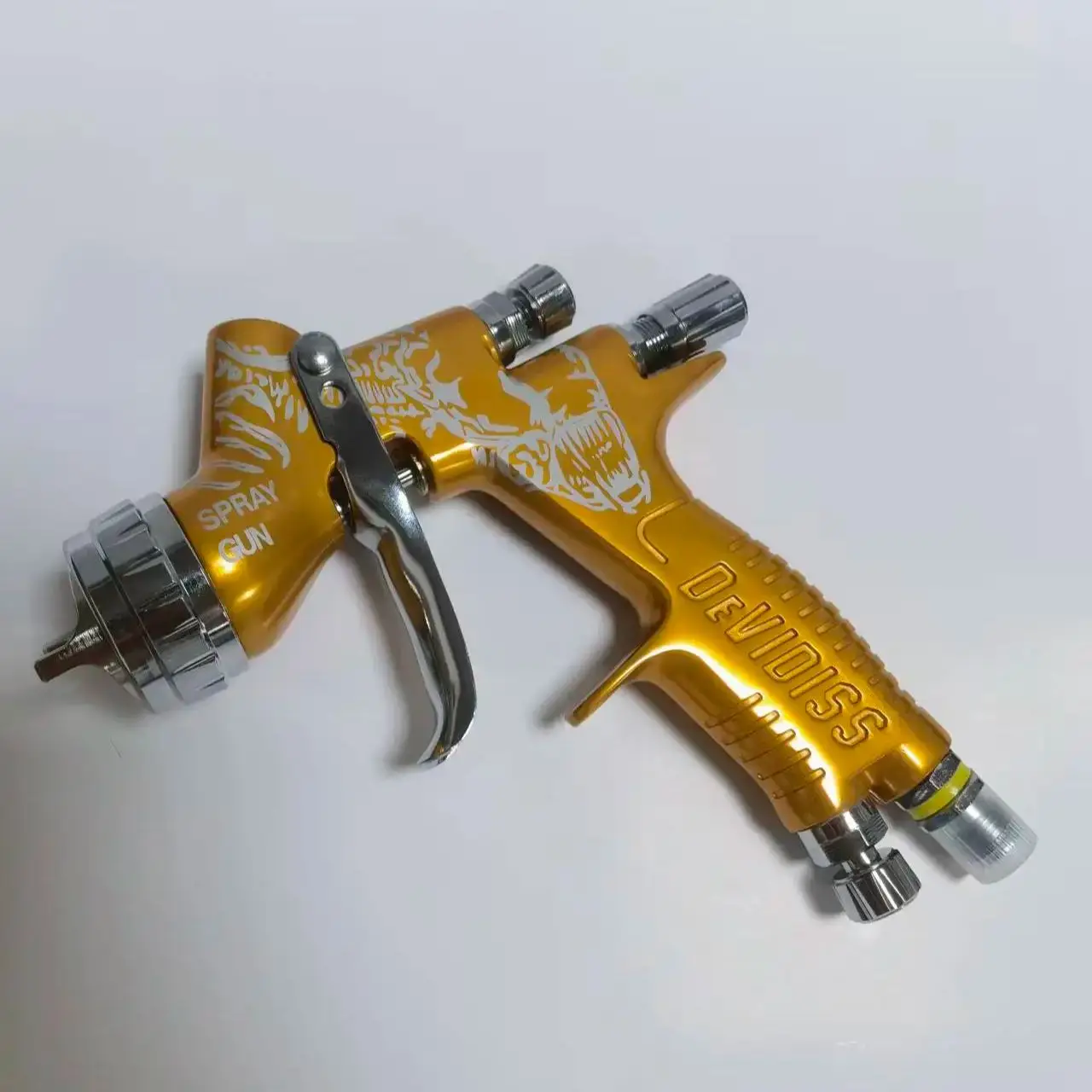 

Bestseller DEVIDISS Pro Lite Golden 1.3mm Nozzle Original 600cc Pneumatic Paint Spray Gun Professional Grade Professional spray