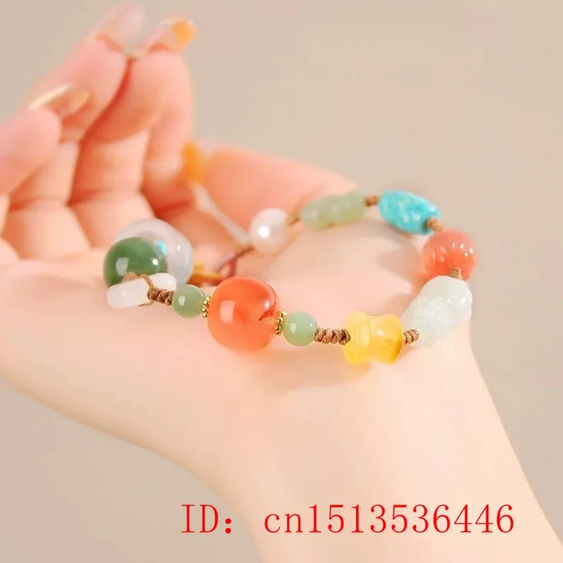 Pulsera de calabaza de Jade Natural personalizada para mujer, moda amuleto de tejido a mano, regalos de estilo étnico, Hotan Zhaocai Pixiu