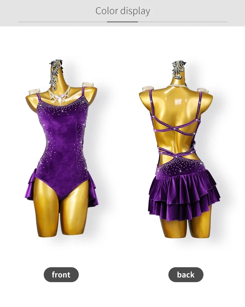 2026 Damen Lateinamerikanisches Tanzkleid Mädchen Kurze Kleidung Sexy Ballsaalrock Cabaret Kostüm Elegante Tanzkleidung Samba-Anzug – Detail 5