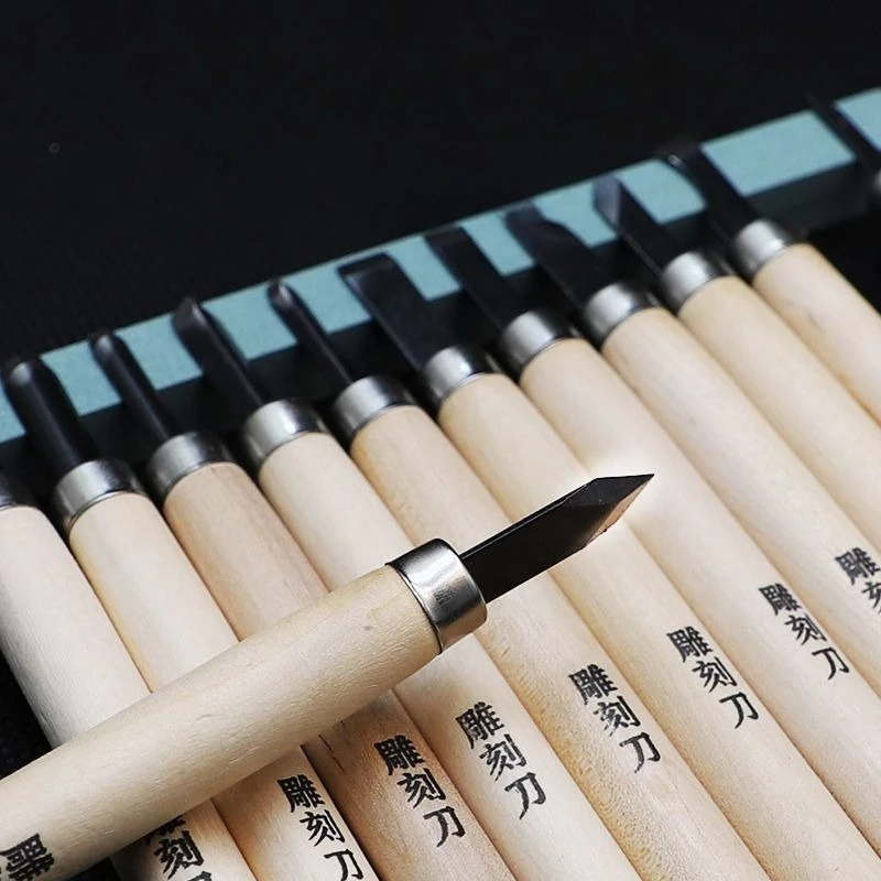 Carving Knife Set Woodblock Rubber Stamp Beginner DIY Hand Craft Tools Student Wood Engraving Chisel Kit