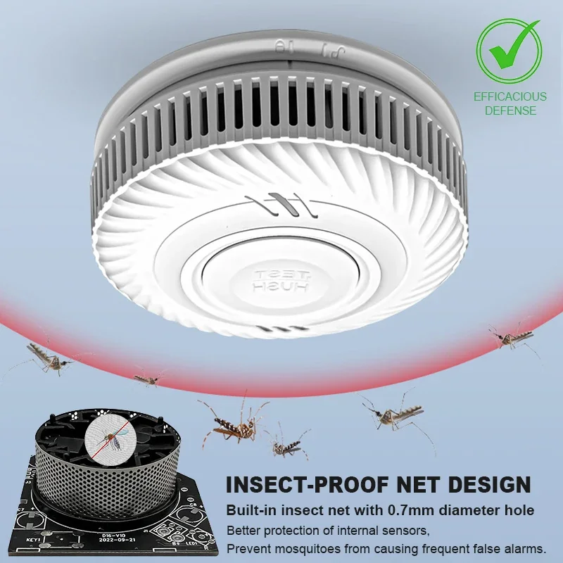 WiFi 투야 스마트 연기 감지기, 10년 리튬 배터리 내장, 거실, 주방, 상점 화재 검사 경보 센서