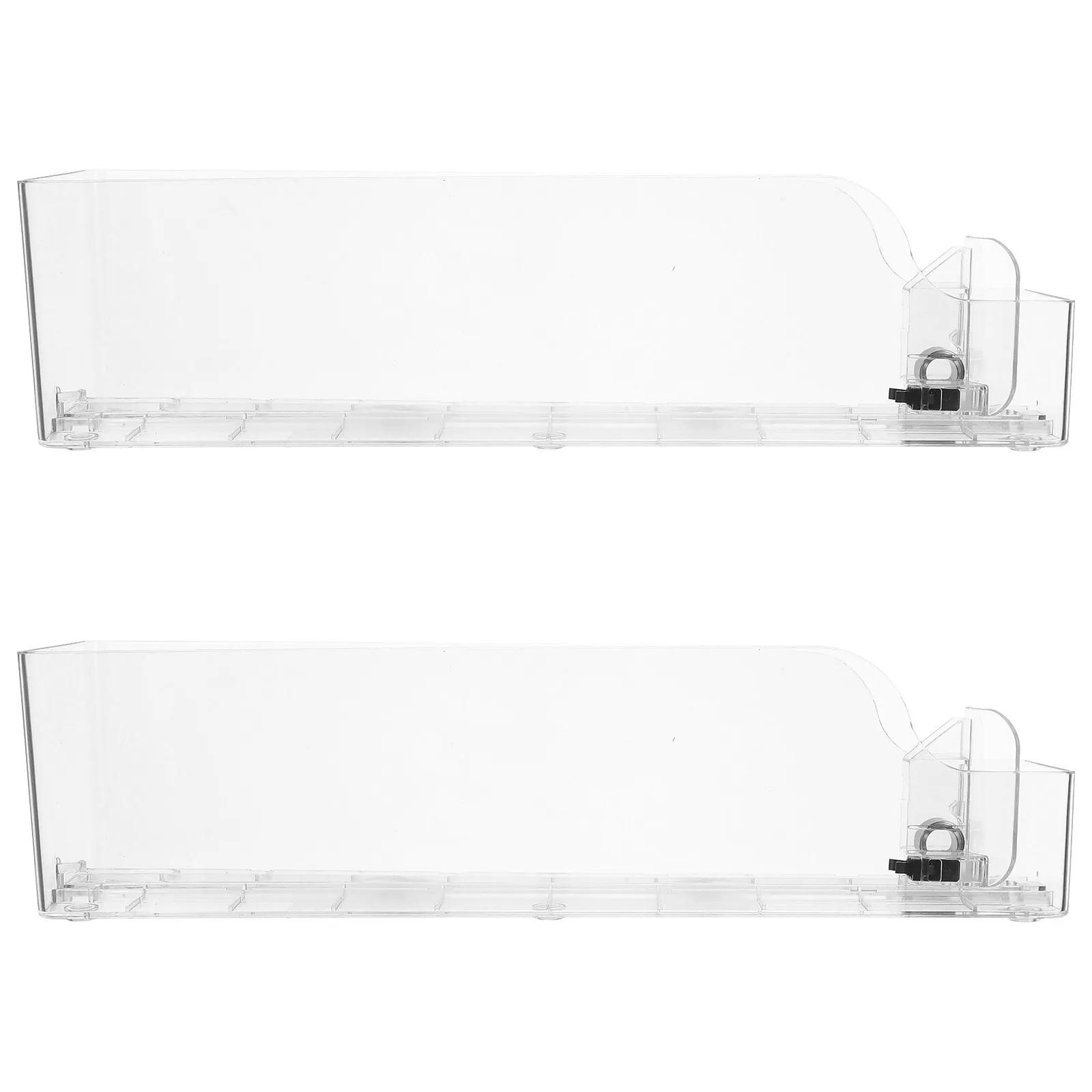 2Pcs Fridge Drink Pusher Tray Automatic Beverage Organizer Self Glide Can Display Shelf Dispenser Accessories for Retail