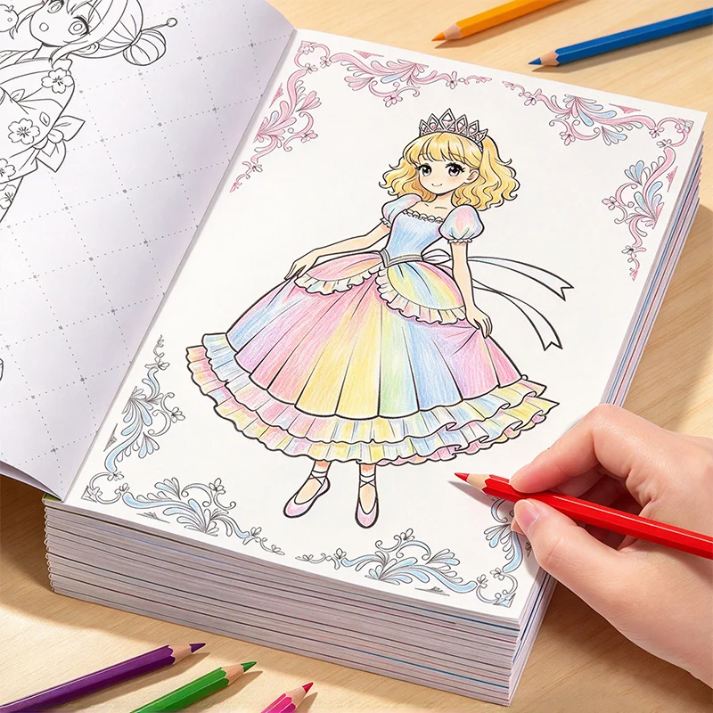1 Dream Princess Fairy Tale Coloring Book, Including 32 Pages of Theme Drafts Such As Magic Fairy and Crown Dress Princess