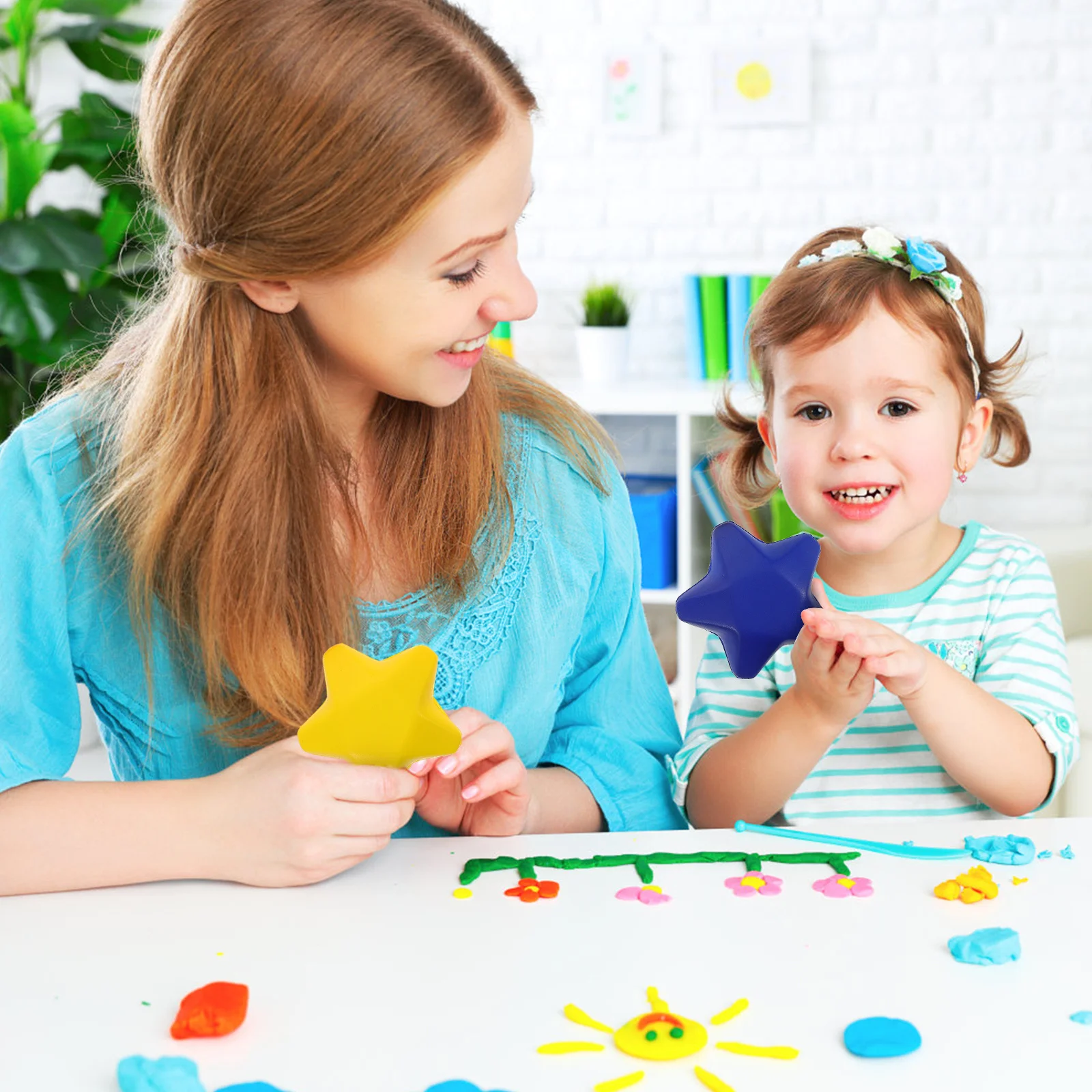 

6Pcs Star Shaped Stress Balls Colorful Squeezable Sensory Fidgets for Kids Adults Home School Squishy Sensory Toys for Kids