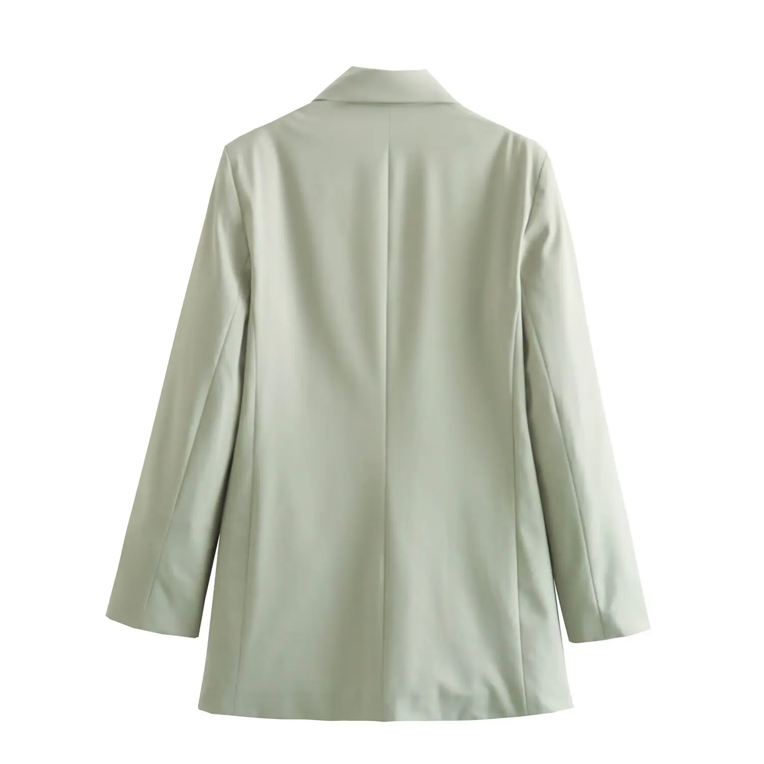 Jaket wanita baru 2025 bergaya Eropa dan Amerika, serbaguna, kasual, simpel, desain kancing tunggal