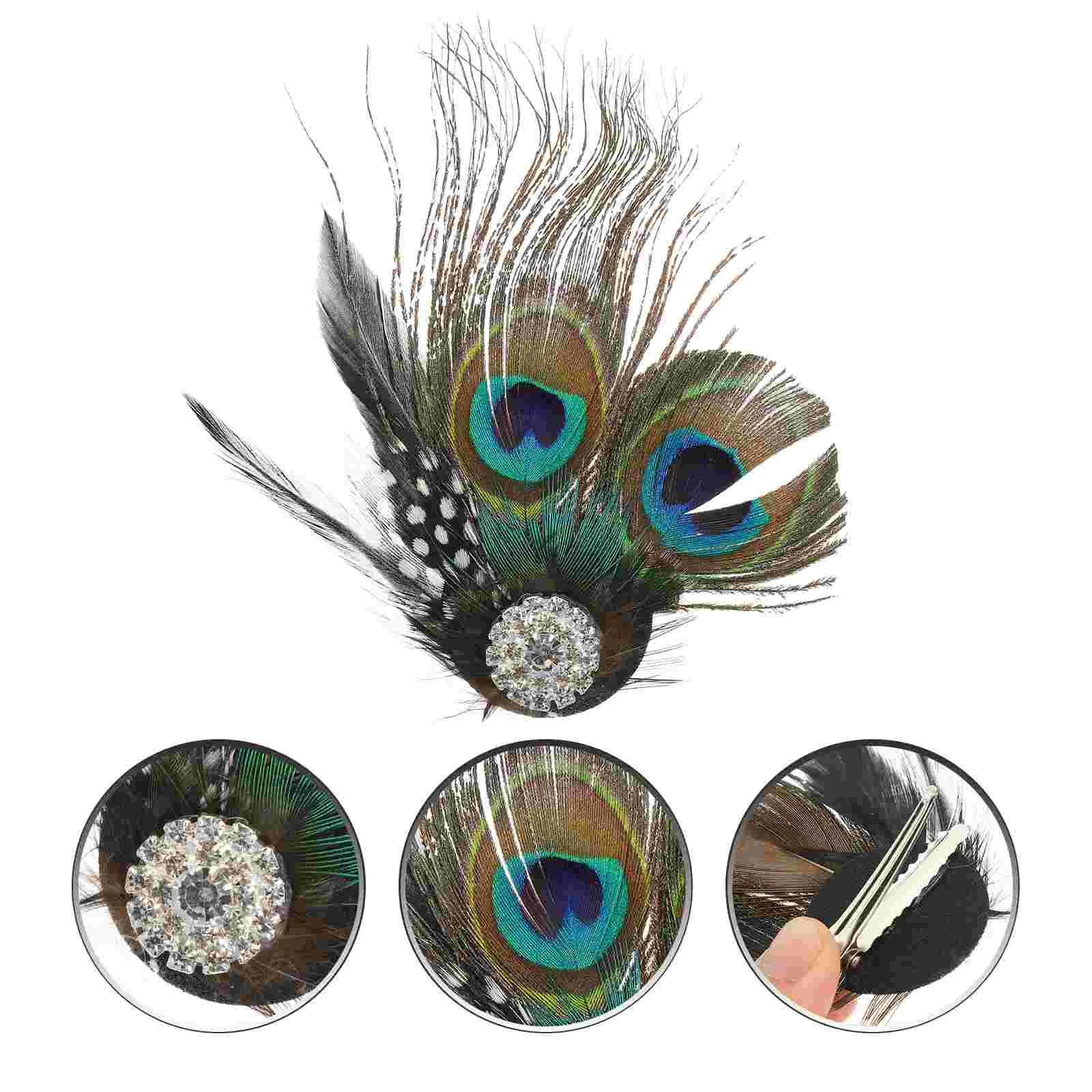 Rhinestones Folk-custom Miss Vintage Decor Women Hairpin Barrettes U154-1 Beautiful Peacock Clip