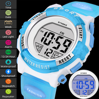 Synoke Kids Digital Watches Colorful Light PU Strap 50M Waterproof Led Sport's Children Wristwatch Boy Girl Alarm Clock