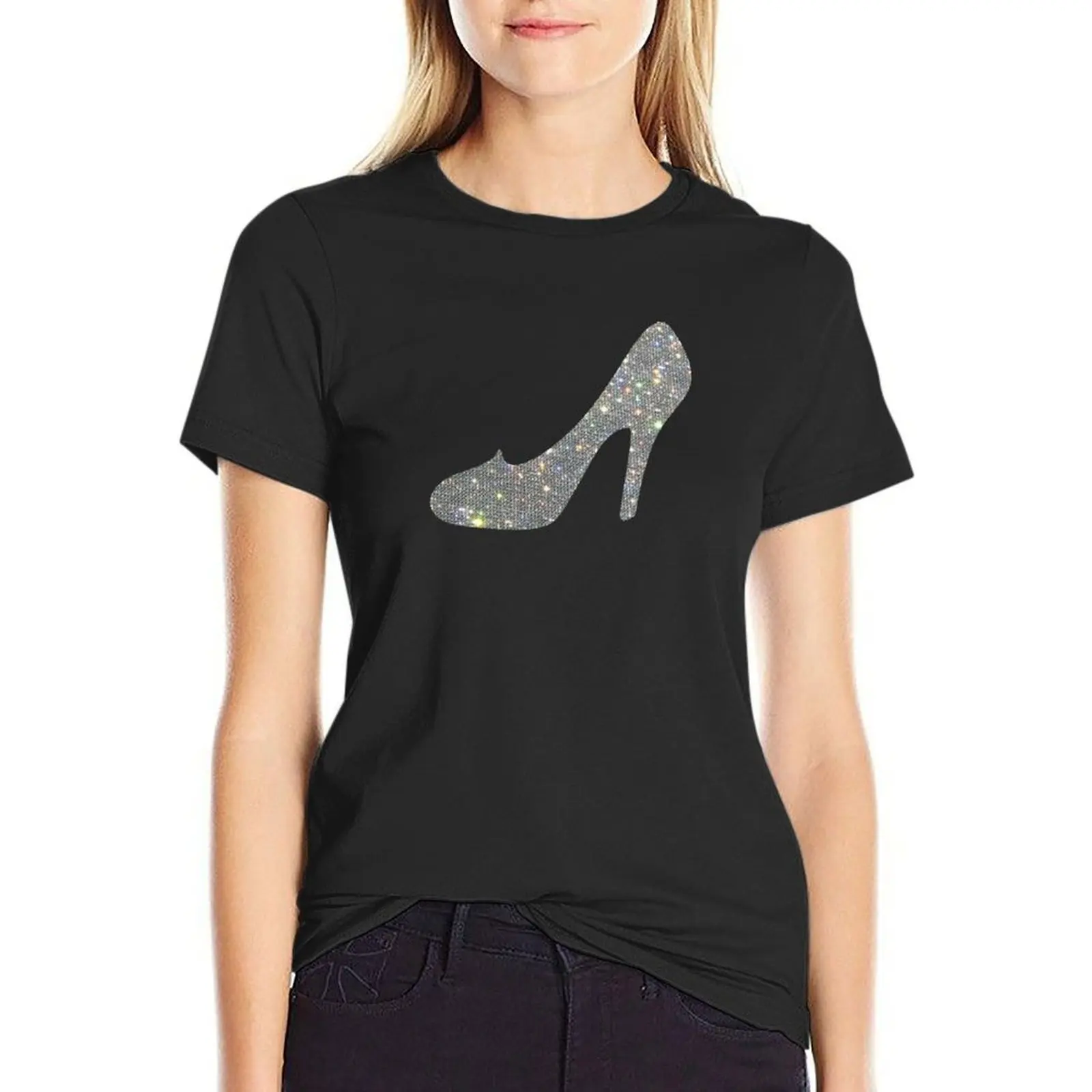 

Glass Slipper T-Shirt tops plain blanks customizeds Women t-shirts