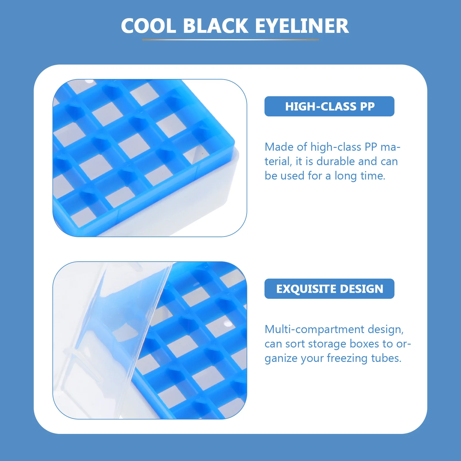 

2Pcs Freezing Tube Boxes Professional Cryovial Storage Holders Durable Plastic Multi-Compartment Organizer for Freezer Tubes