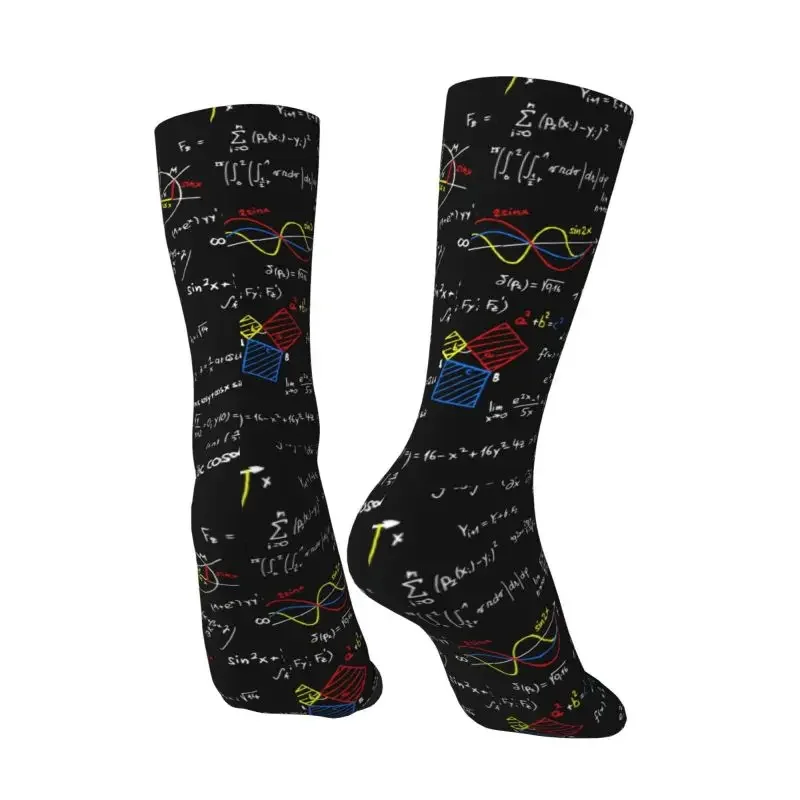 Y2K Novelty Men'S Geek Physics Equations Dress Warm Comfortable 3D Printing Math Science Teacher Geometric Gift Crew Socks