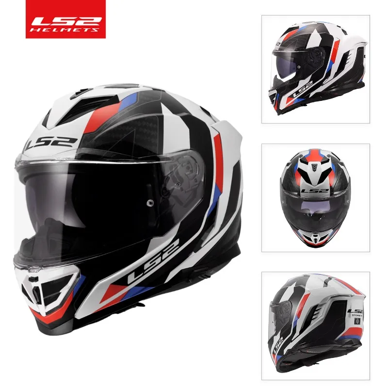 LS2 FF818 Full Face Motorcycle Helmet Dual Visor Anti Fog Shield Removable Breathable Lining MotorbikeCasco MotoHelmetMotorcycle