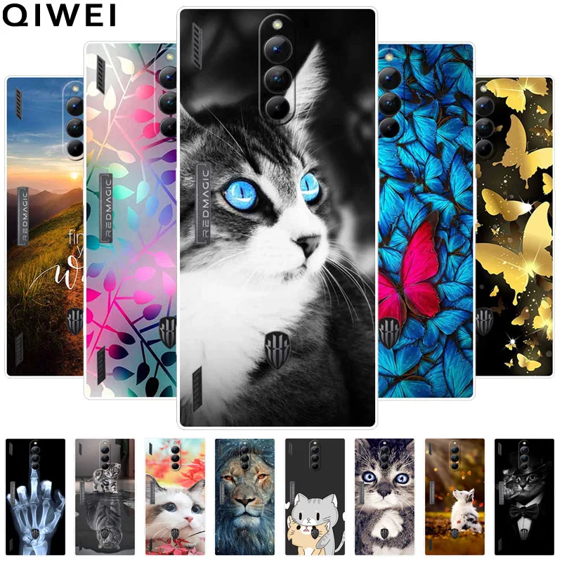 For ZTE nubia Red Magic 8S Pro Case Clear Bumper TPU Silicone Soft Cover for Red Magic 8S Pro 5G Phone Cases Cat Lovely Fundas