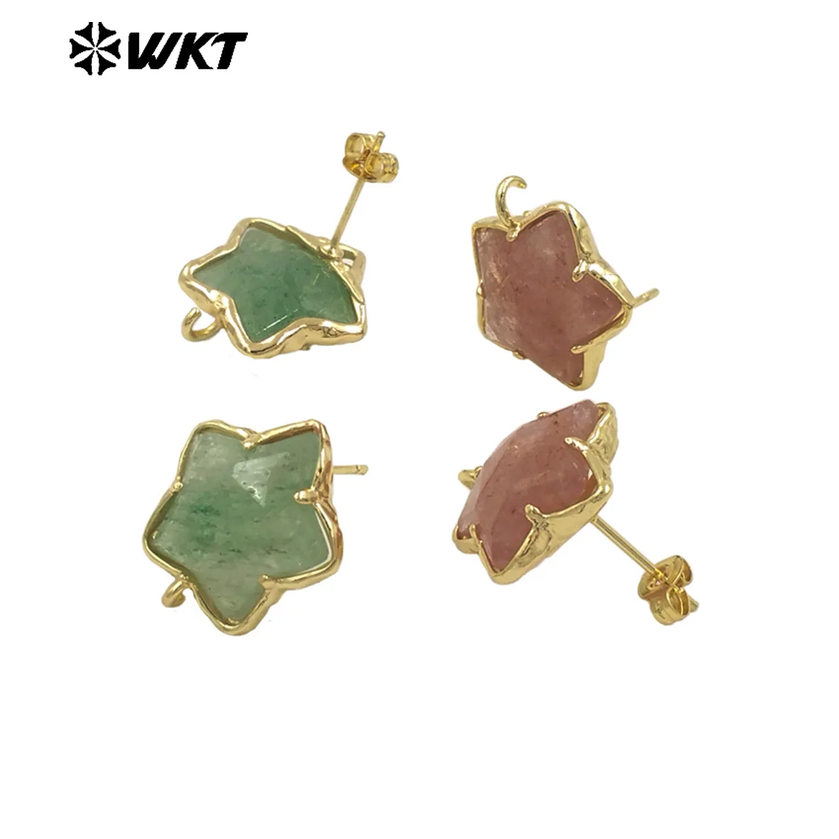 

WKT-EHP100 New Arrival Gemstone Star Shape Earring With 18K Yellow Gold Plated For Women Matching ACC