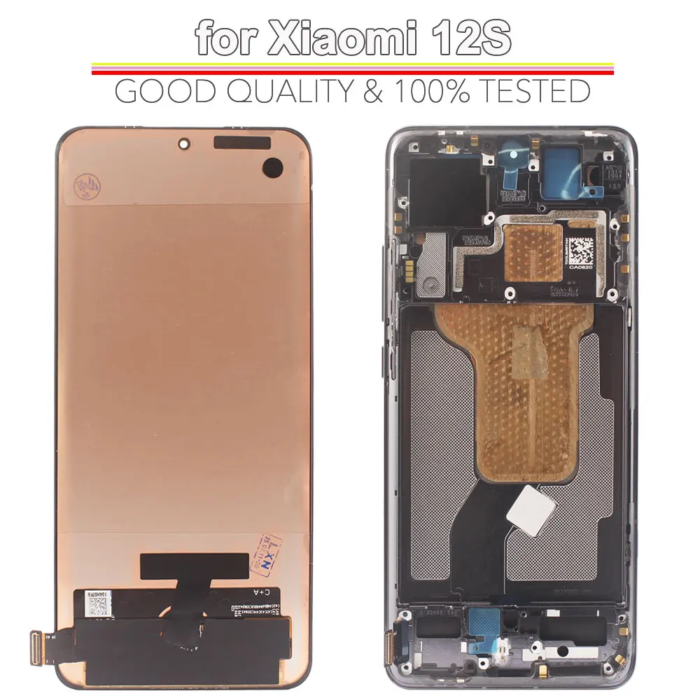 Super AMOLED LCD for Xiaomi 12S LCD Display Touch Screen Digitizer Assembly Replacement for Xiaomi 12S 2206123SC Phone LCD