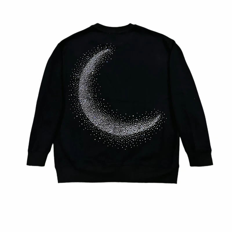 American Heavy Industry Original Rhinestone Hooded Sweatshirt Crew Neck Sweatshirt Unisex Loose Casual Fashion Trend Pullover