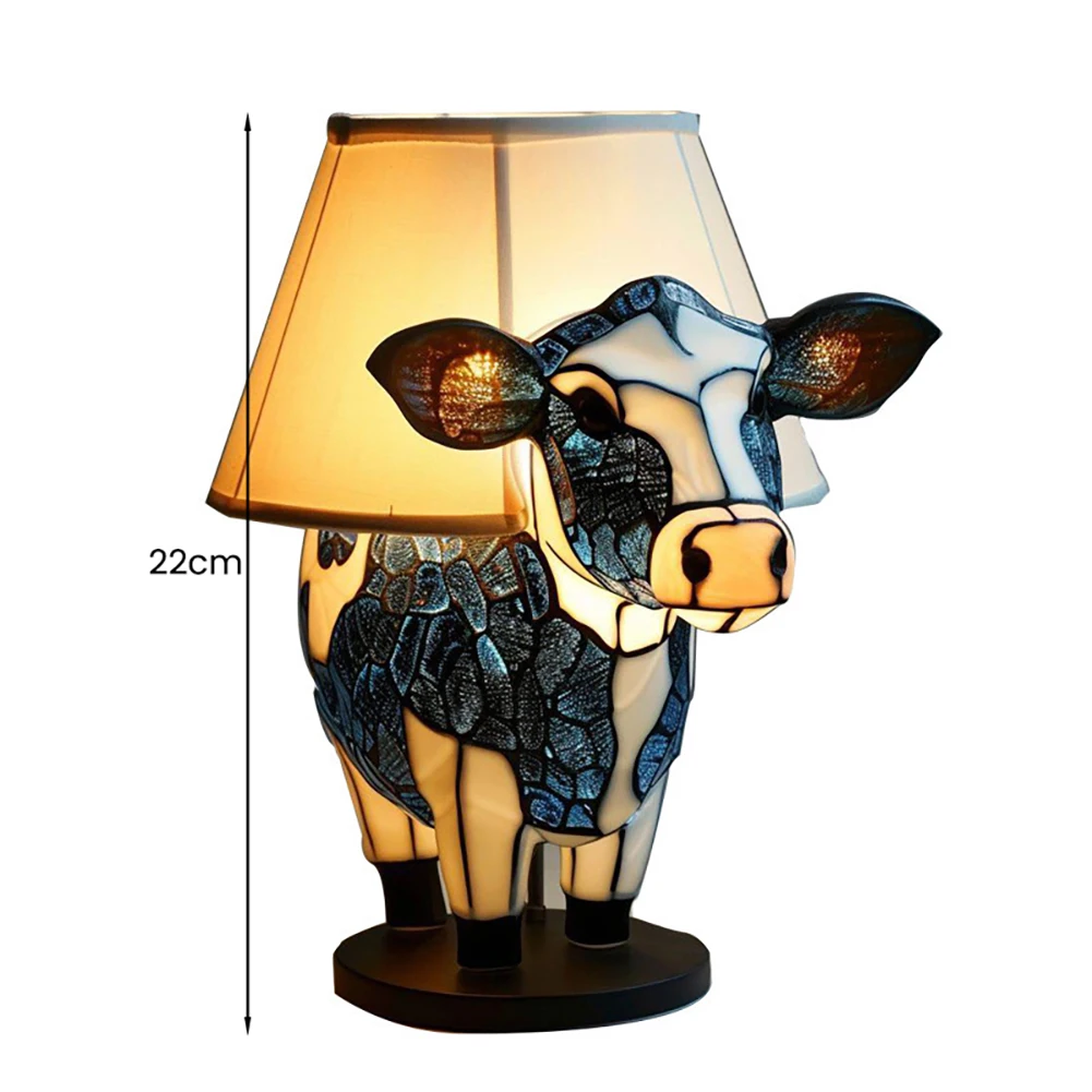 Portátil Energy-Saving Cow Lamp, Carregamento USB, cabeceira Animal Night Light, Decorações da sala para o quarto