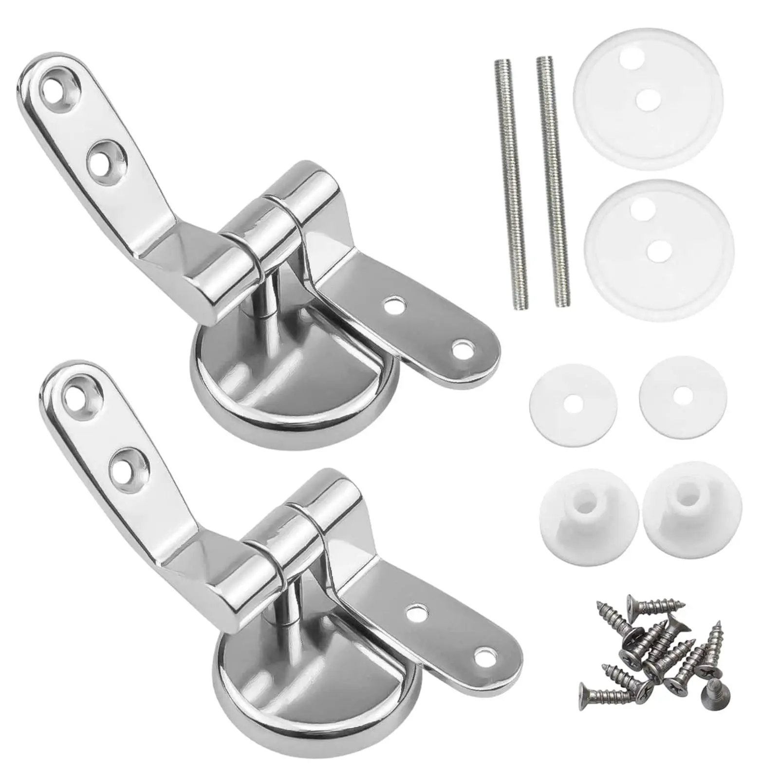 Toilet Seat Hinge Mountings Universal with Bolts Screw Fittings Premium Adjustable Replacement Hinges for Flush Toilet Cover