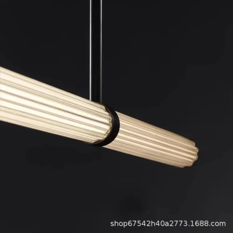 Italian Simple Glass Linear Chandelier Modern Creative Light for Living Room & Dining Room Lighting