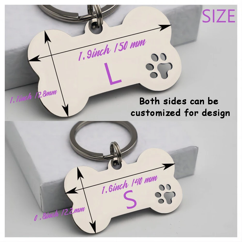 Cute Personalized Dog Tags Customized Pet Name Tags Cat And Dog Name Tags Customized Stainless Steel Pet Identity Tags