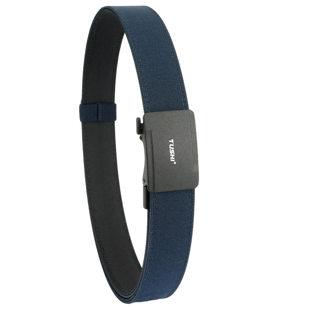 TUSHI 2025 EDC حزام تكتيكي للرجال سبائك الزنك مشبك تلقائي قوي نايلون الشرطة واجب حزام المسدس العسكري الأزرق حزام غير رسمي الذكور #2