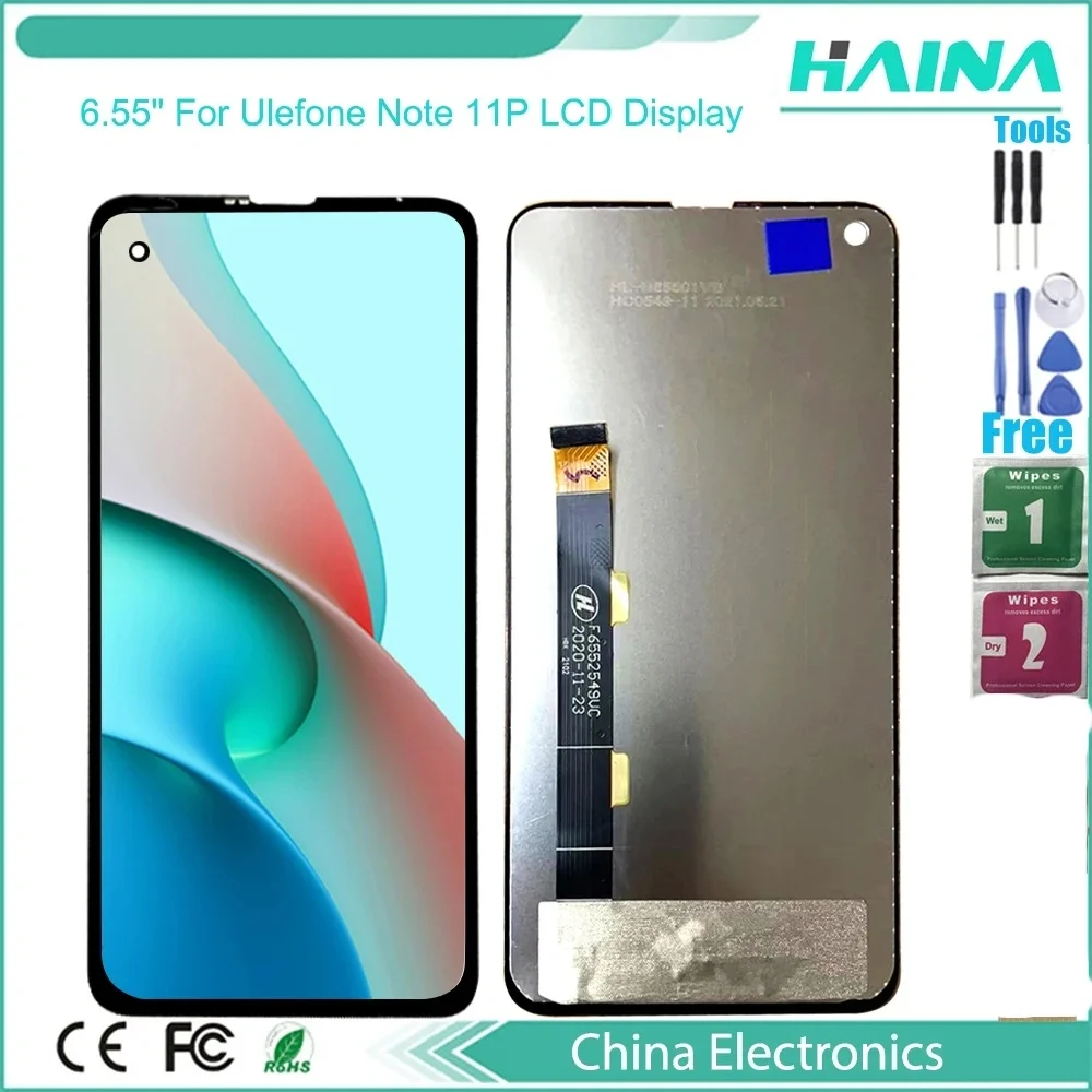 6.55" Note 11P LCD Display + Touch Screen Digitizer Assembly For Ulefone Note11P Full Screen Replacement