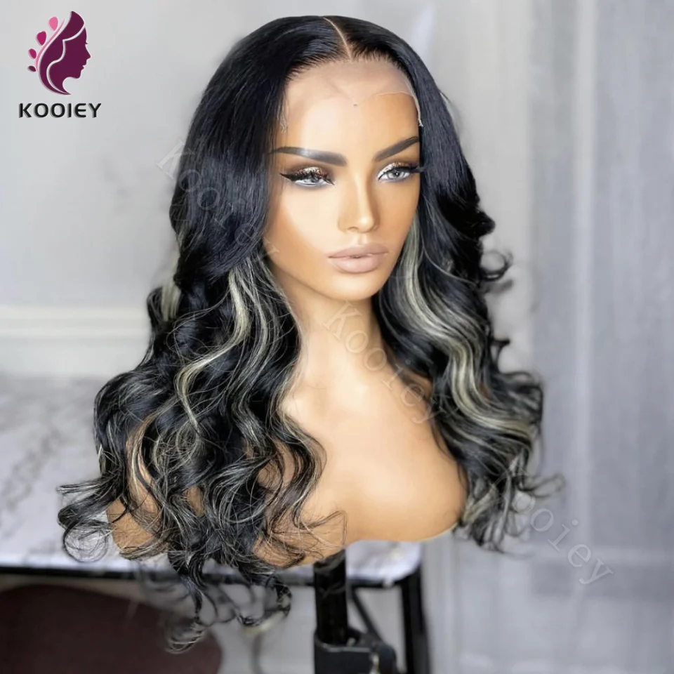 13×4 Highlight Wig Human Hair Body Wave Ombre Human Hair Wig 13×6 360 HD Lace Front Wig Brazilian 1b/27 Honey Blonde Colored Wig