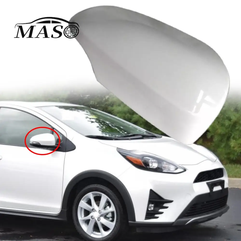 

Car Side Wing Rearview Mirror Cover Cap Unpainted Black/White for Toyota Prius C 2012 2013 2014 2015-2018 Lamp Type 87945-52170