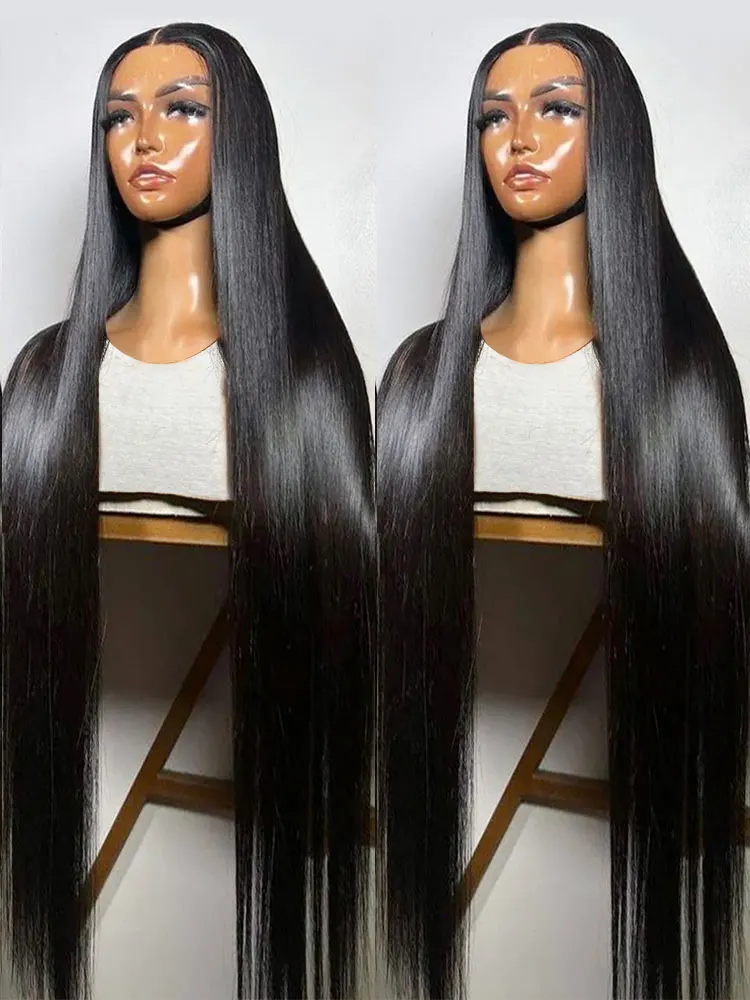 

Glueless Wig Human Hair Ready To Wear 13x4 Straight Lace Front Wigs Natural Hairline Preplucked 40 Inch 13x6 Hd Lace Frontal Wig