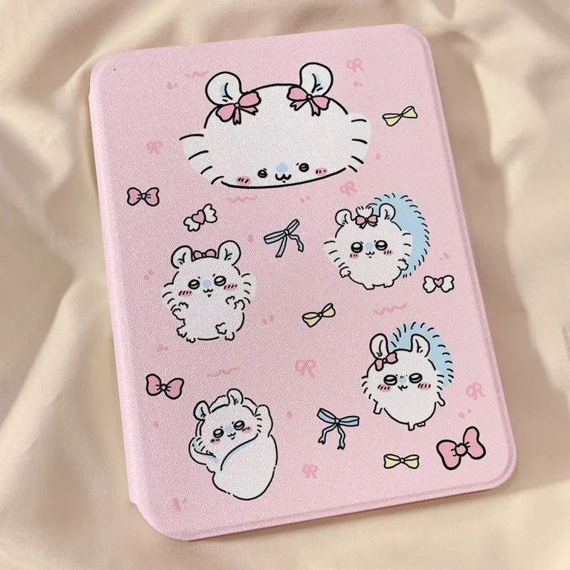 Anime Chiikawa Momonga Cartoon Suitable for IPad Tablet Case 360 Rotation with Pen Tray Anti-fall Wear-resistant Kawaii Lovely