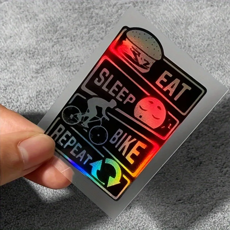 

1 "Eat Sleep Bike Repeat" waterproof UV protection decal - durable PET material, perfect for mountain bike frames and outdoor