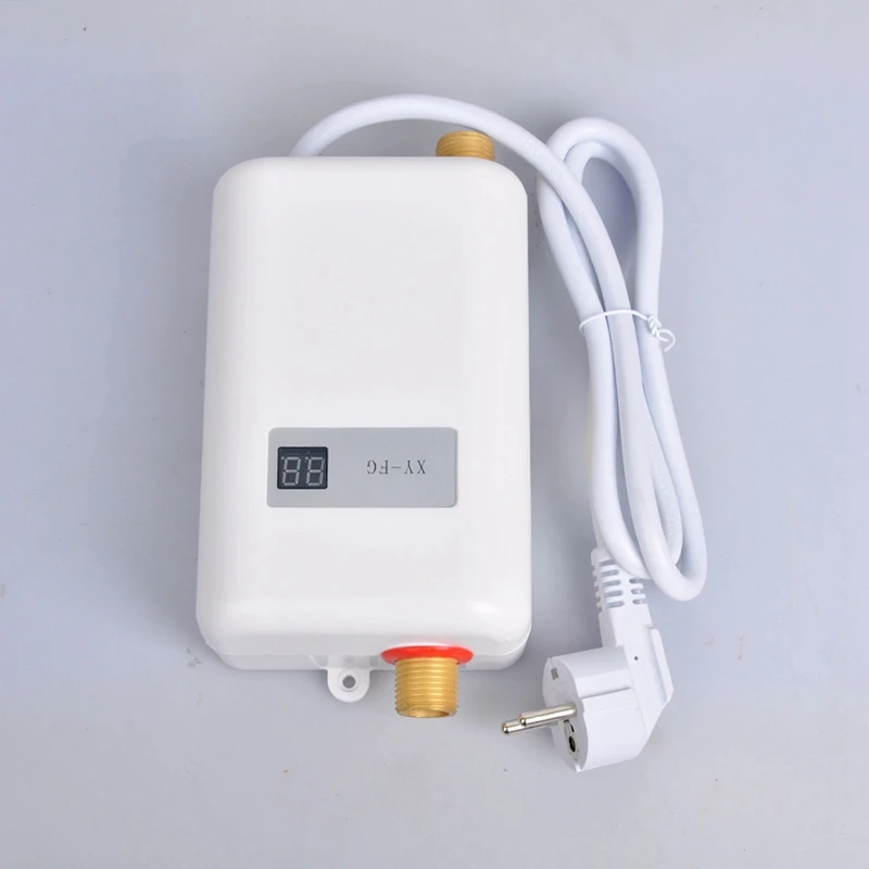 Instant Water Heater 3800W Mini Electric Tankles Hot Water Heater Digital Display For Bathroom Kitchen Washing EU Plug