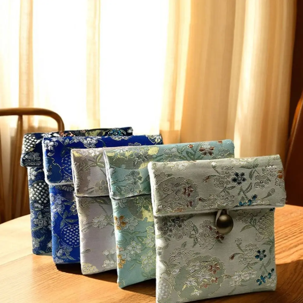 

Embroidered Flowers Jewelry Packing Bag Rings Necklace Bracelet Earrings Storage Case Large Capacity Chinese Style