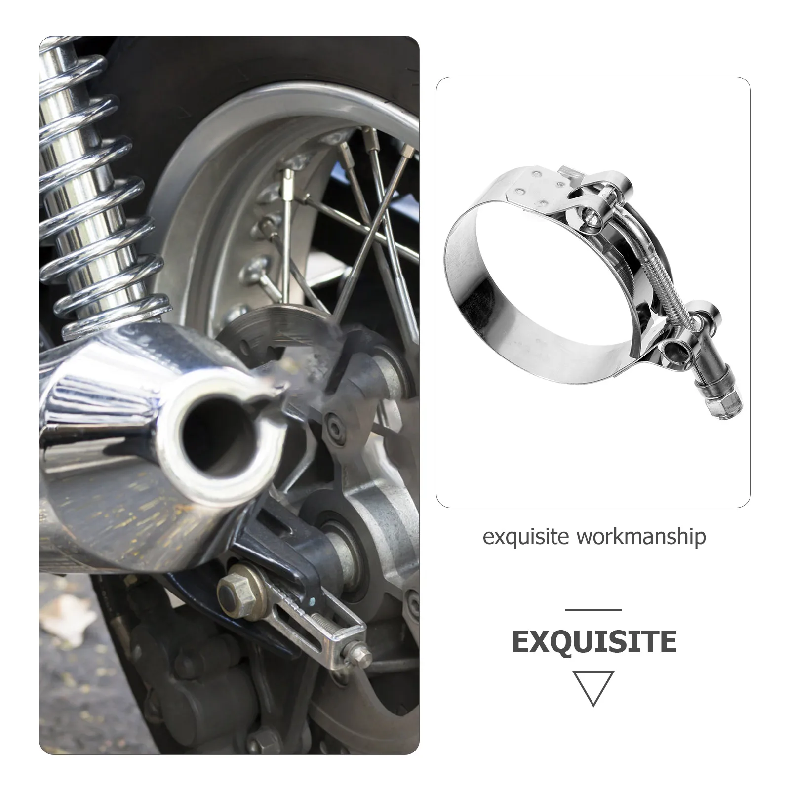 

Зажим из нержавеющей стали для мотоцикла, сверхпрочный крепеж для выхлопной трубы, надежная фиксация, высокопрочный металлический держатель для шланга