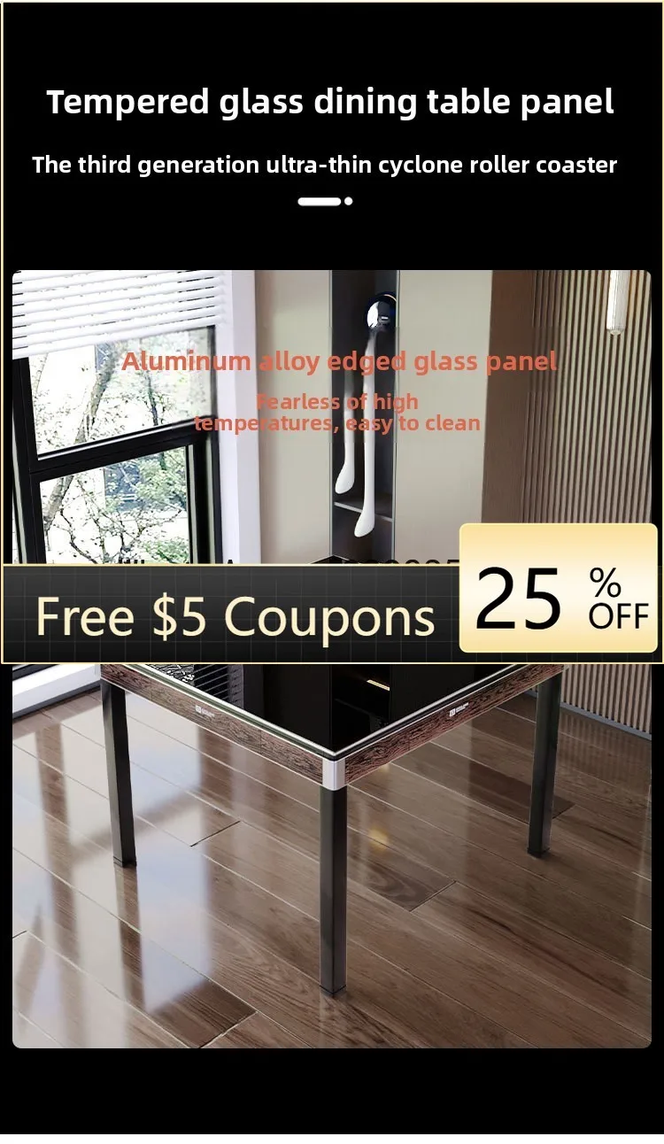 MJ Ultra-Thin  Machine Dual-Use Dining Table Third Generation Rotating Wing Roller Coaster No Pushing Cards Silent Mahjong Table