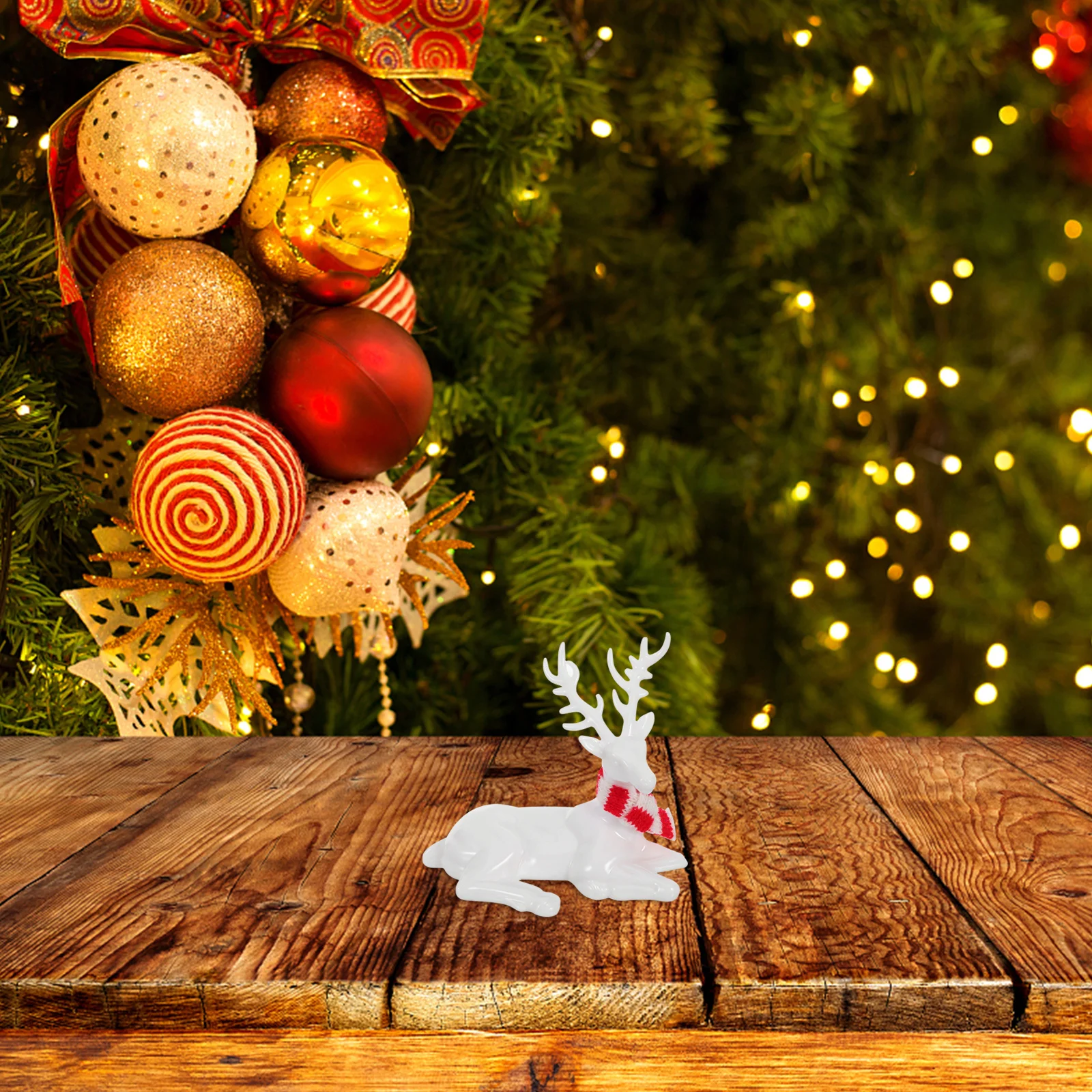 

2Pcs Acrylic Reindeer Statue Elk Ornaments Christmas Holiday Deer Tabletop Centerpiece Decorations Deer Statue