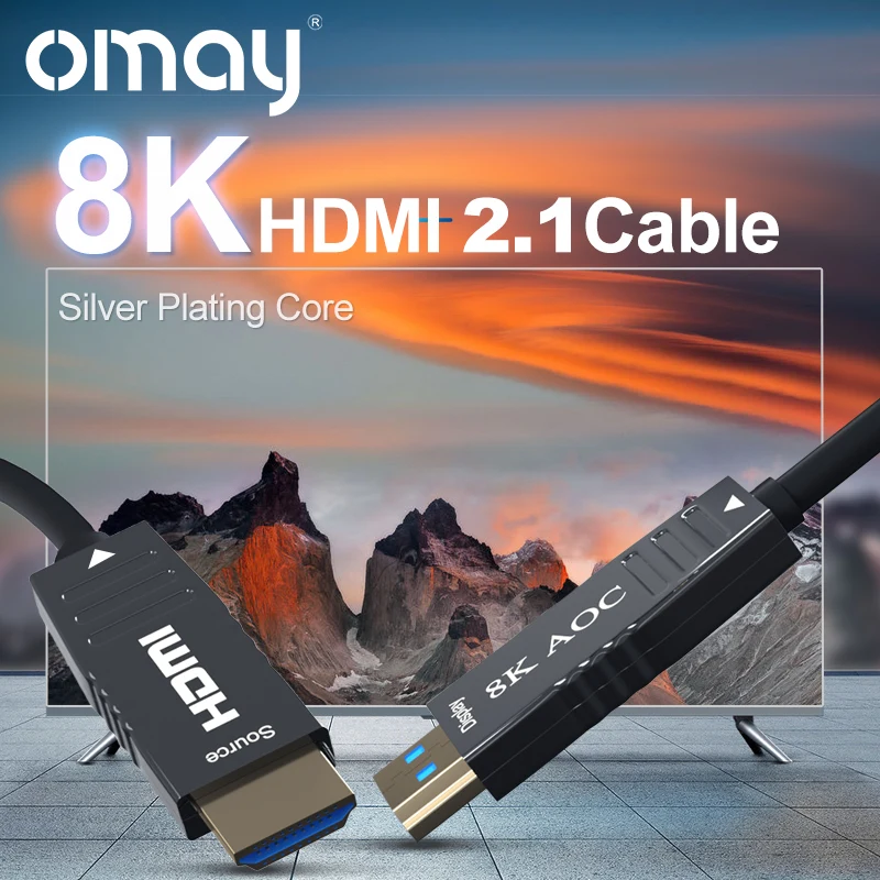 

HDMI-compatible Cable 8K 2.1/4K 2.0 Video Optical Fiber HDR 120Hz/60Hz 3D for HD TV Splitter Switcher Xbox 1m - 50m