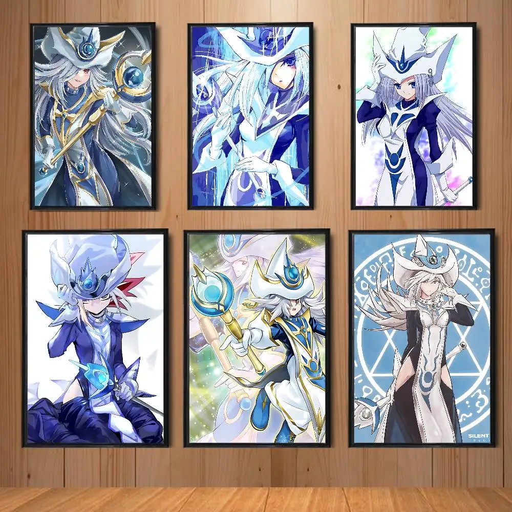 

Blue and white Silent Magician YuGiOh Wall Art Anime Canvas Painting Poster For Living Room Decoration Picture Home Decor