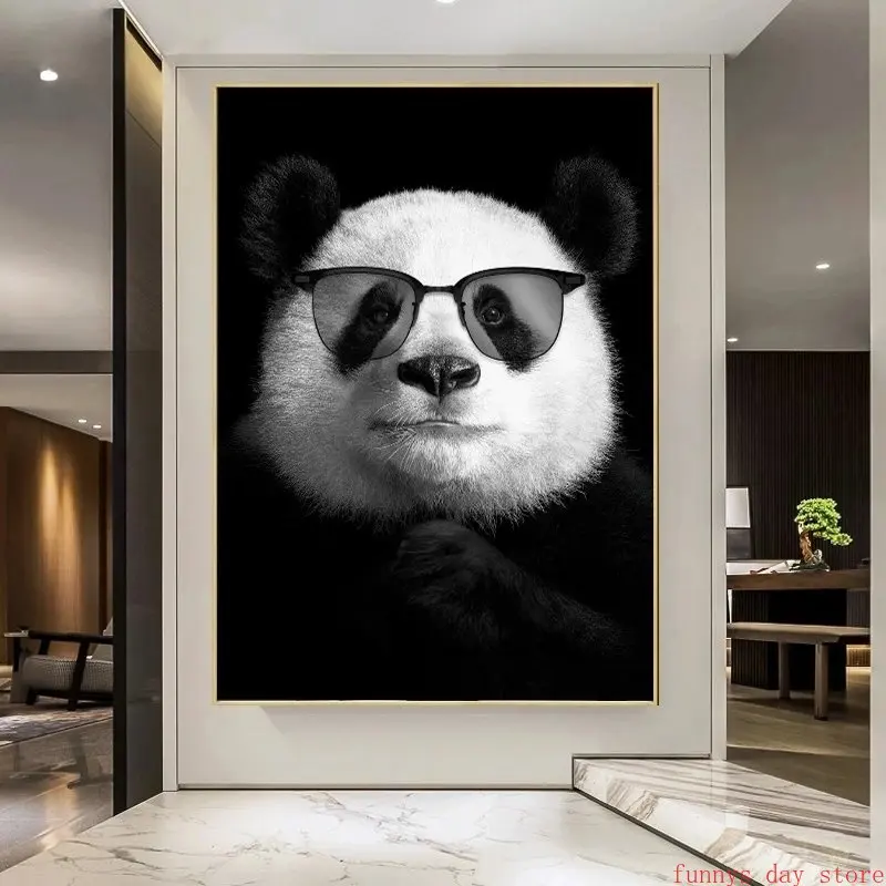 Baby Panda with Bubble Gum Poster Prin Canvas Paintingt Animal Nursery Wall Art Picture Decor Cute Pink Balloon Baby Room Decor