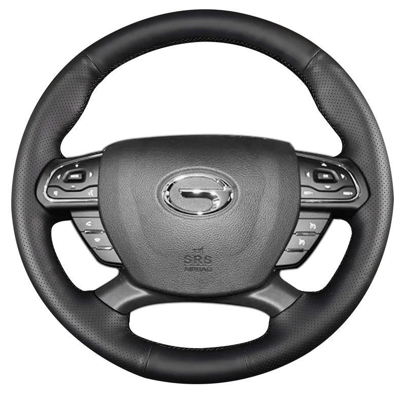 

For GAC Trumpchi GS8 GS4 M8 2017-2025 Hand Stitched Genuine Leather Steering Wheel Cover, Ultra Thin Breathable Auto