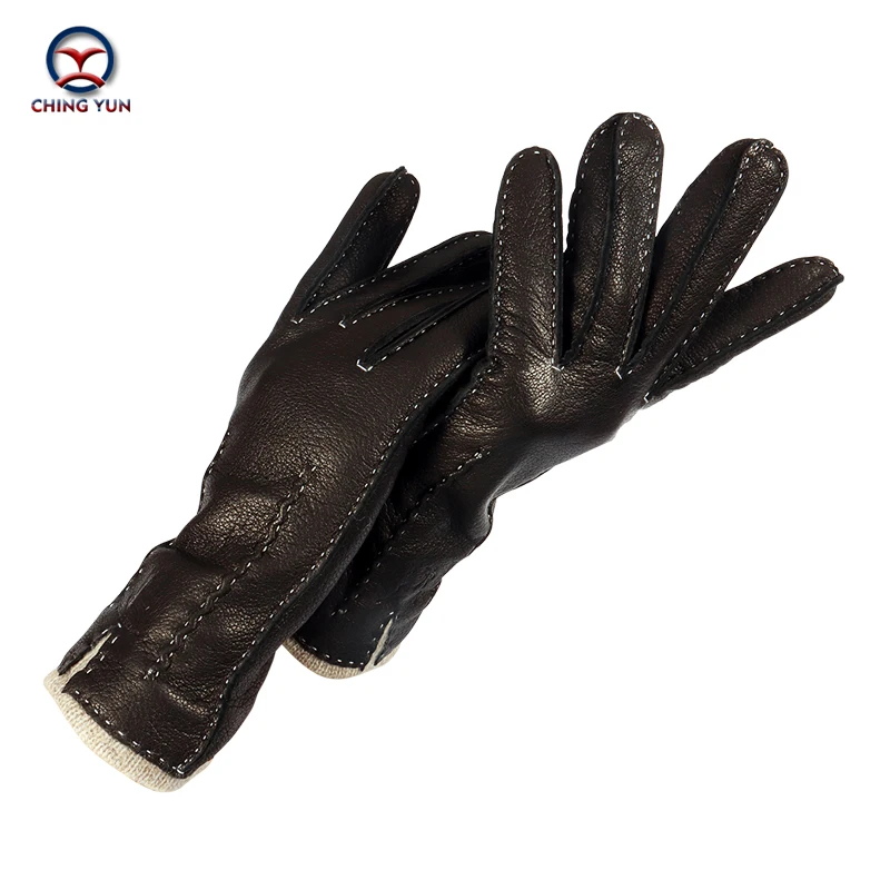 

Зимние женские перчатки из оленьей кожи, сшитые вручную, толстые, теплые и мягкие, с подкладкой из 70% шерсти.