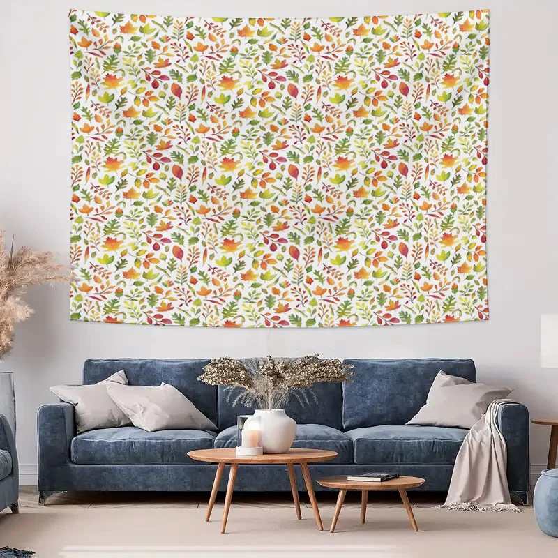 نسيج نباتي الغابات الجدار الشنق طبيعة ديكور الخضرة خلفية غرفة Cottagecore ديكور المنزل الجمالي جدار الأزهار خمر #4