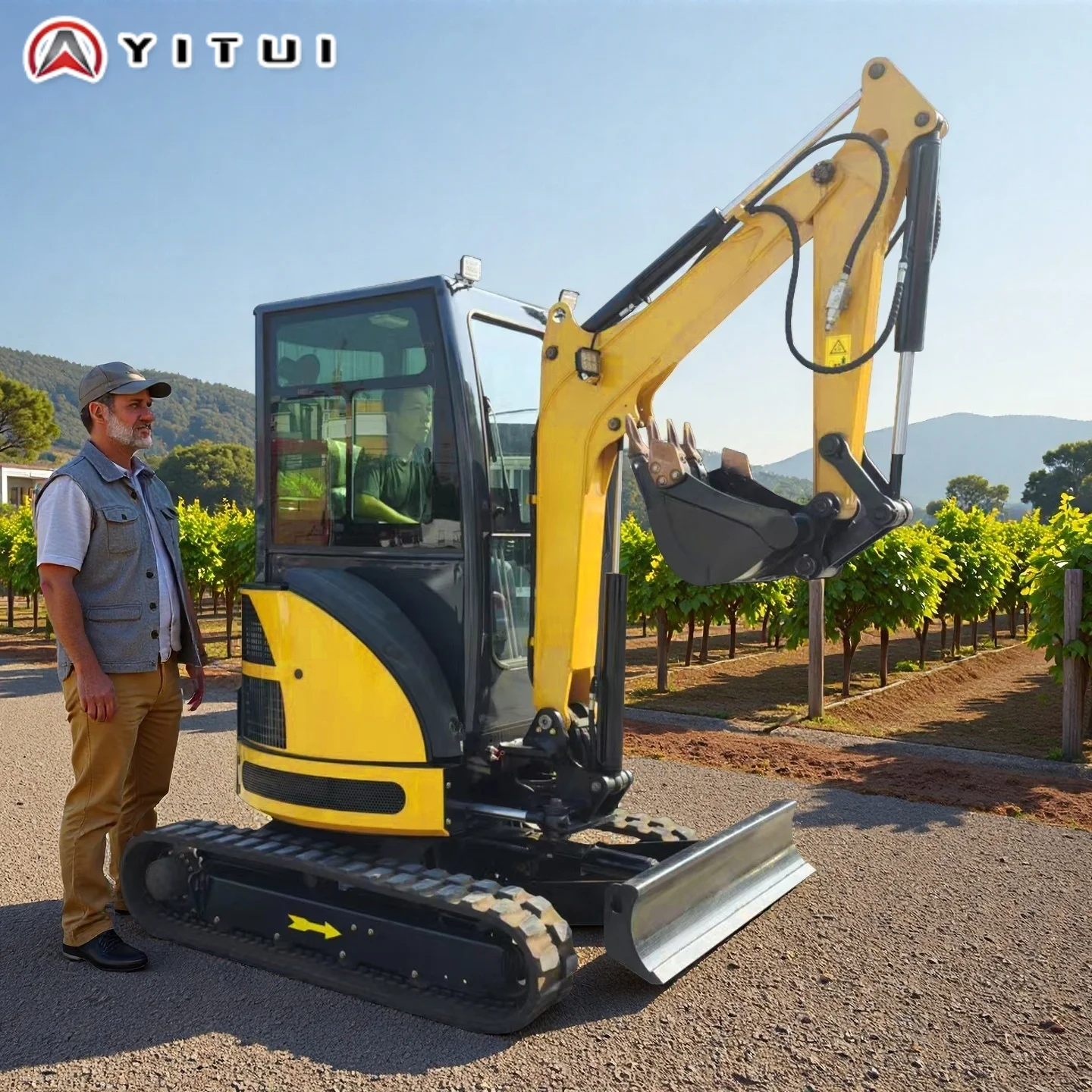 3,5 тонны мини-экскаватор дизельный гусеничный гидравлический микроэкскаватор CE EPA для строительства сада с ковшом по индивидуальному заказу 2025
