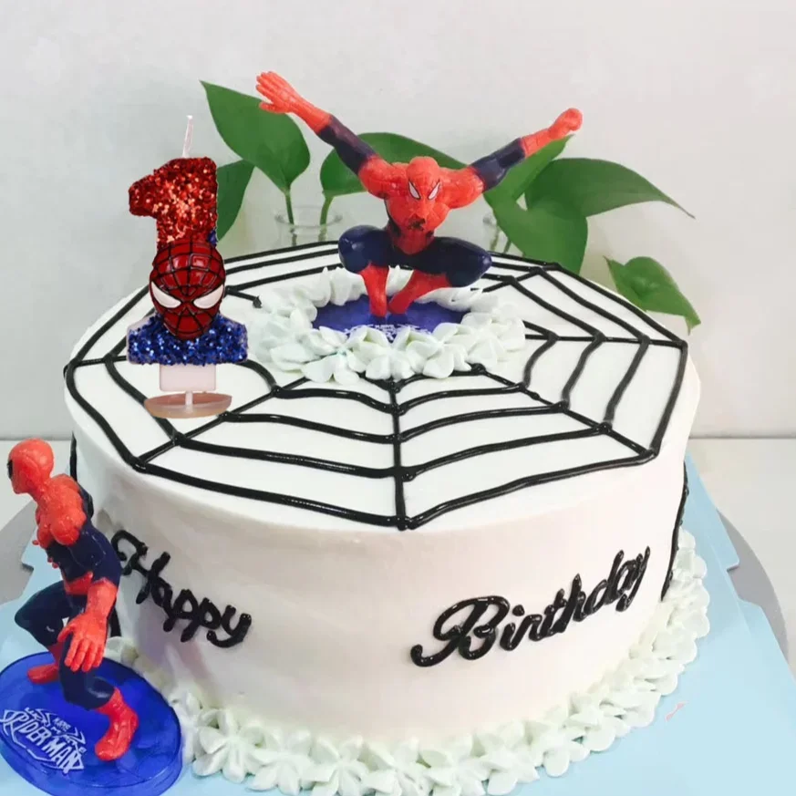 Disney-Cartoon Themed Birthday Candles for Kids, Spiderman Candles, Happy Birthday Cake Decorações, Boys Party, 1-9 Years Old, Original